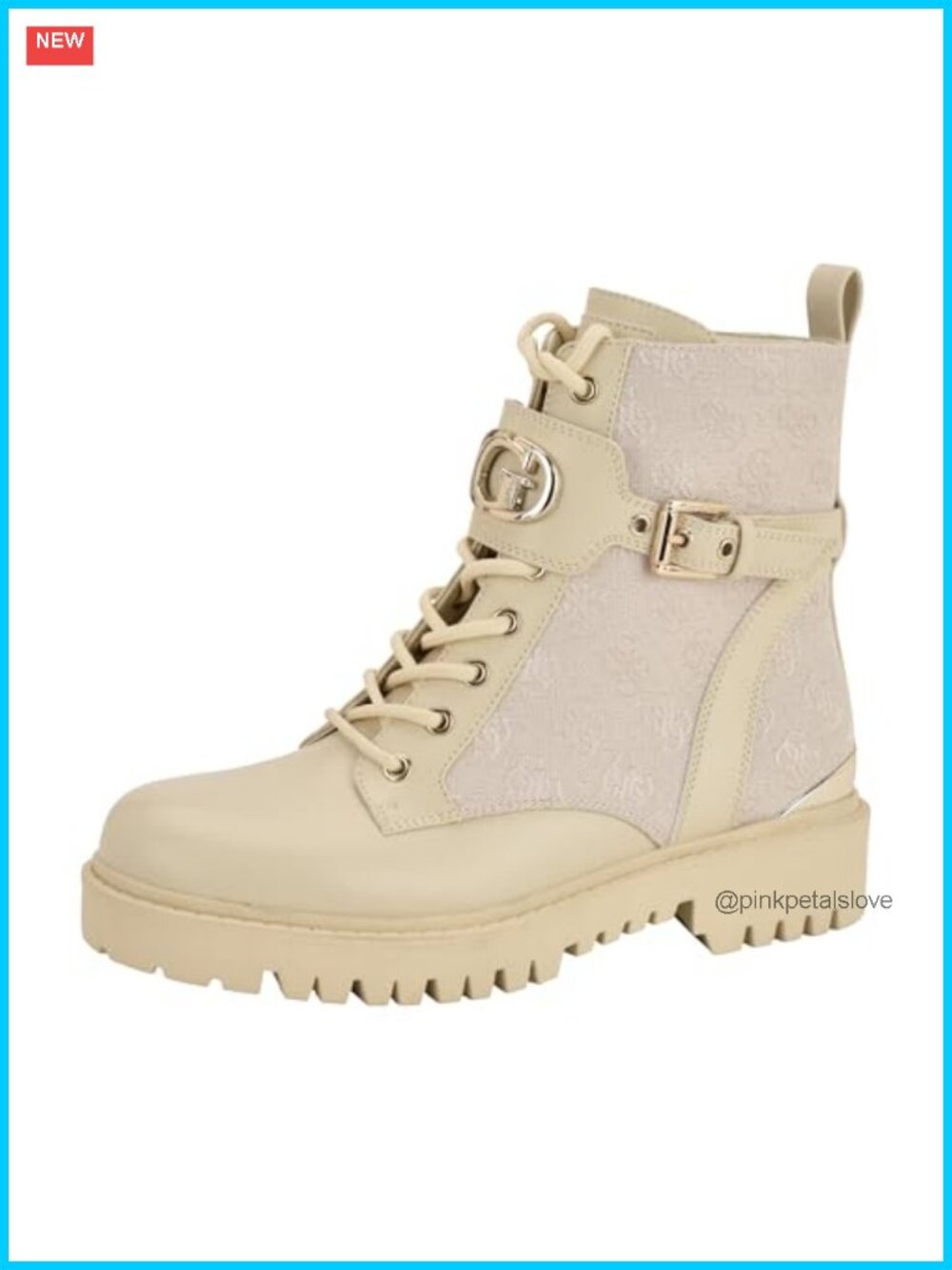 Olanna Lace-Up Combat Ankle Bootie Synthetic Block Heel Lug Sole